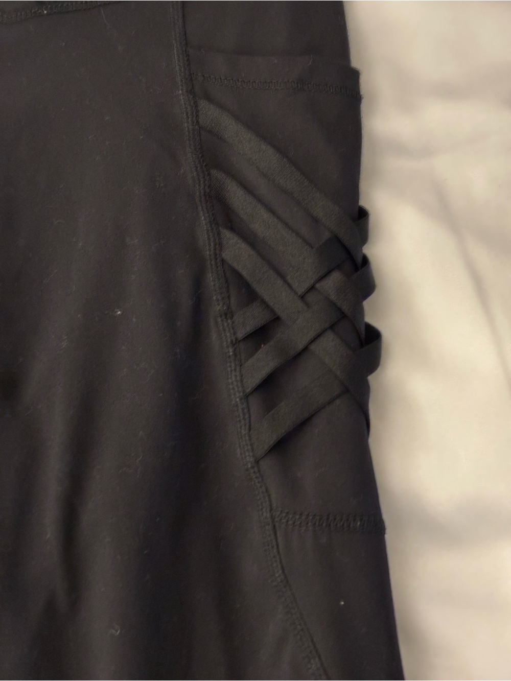 Black Crisscross Side Detail Leggings
